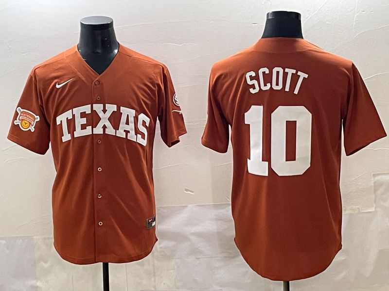 Men Texas Longhorns #10 Scott brown Nike joint Name NCAA 2025 Jersey style 40
